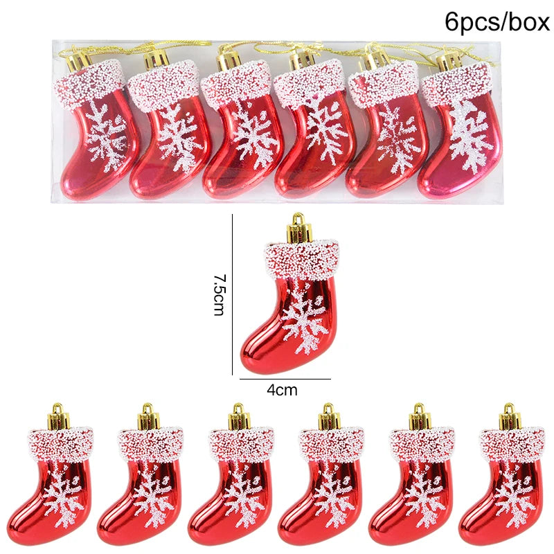 6pcs Christmas Candy Cane, Lollipop & Hanging Ball Ornaments for Xmas Tree