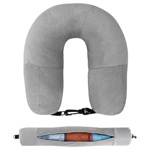 Travel Neck Pillow with Clothing Storage – U-Shaped Travel Pillow