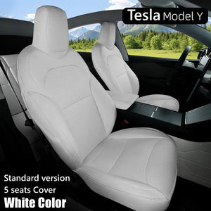 Tesla Model Y Juniper 2025–2026 Nappa Leather Seat Covers – Anti-Stain Interior Accessories