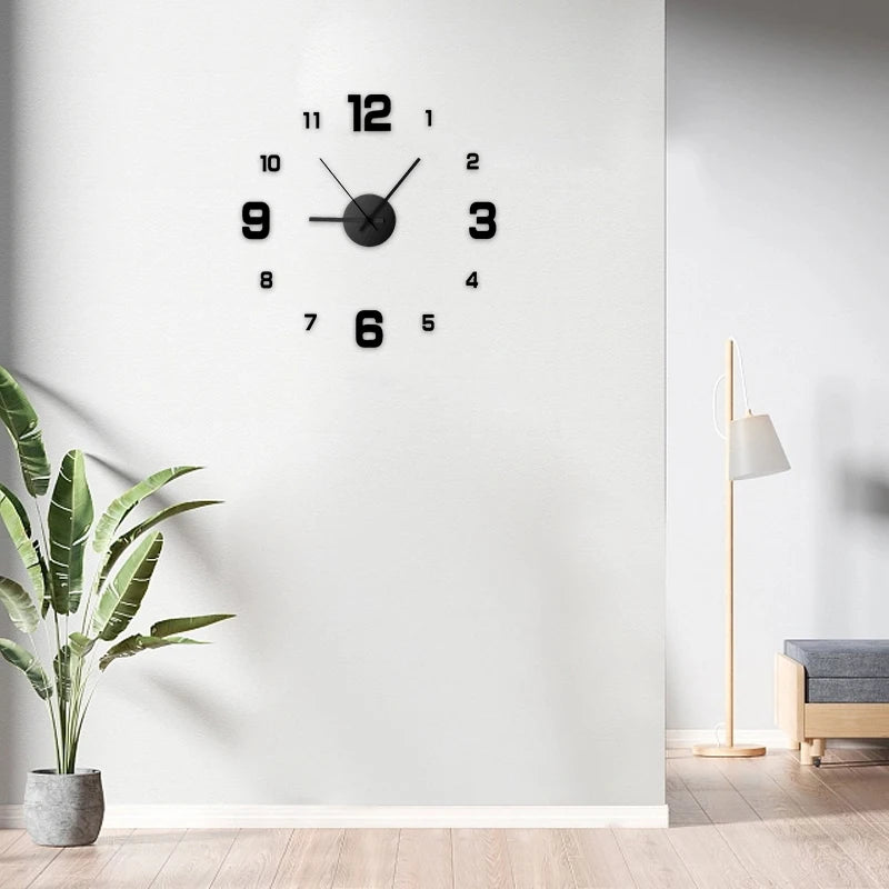 DIY Frameless Wall Clock Decal – Silent Modern Wall Decor
