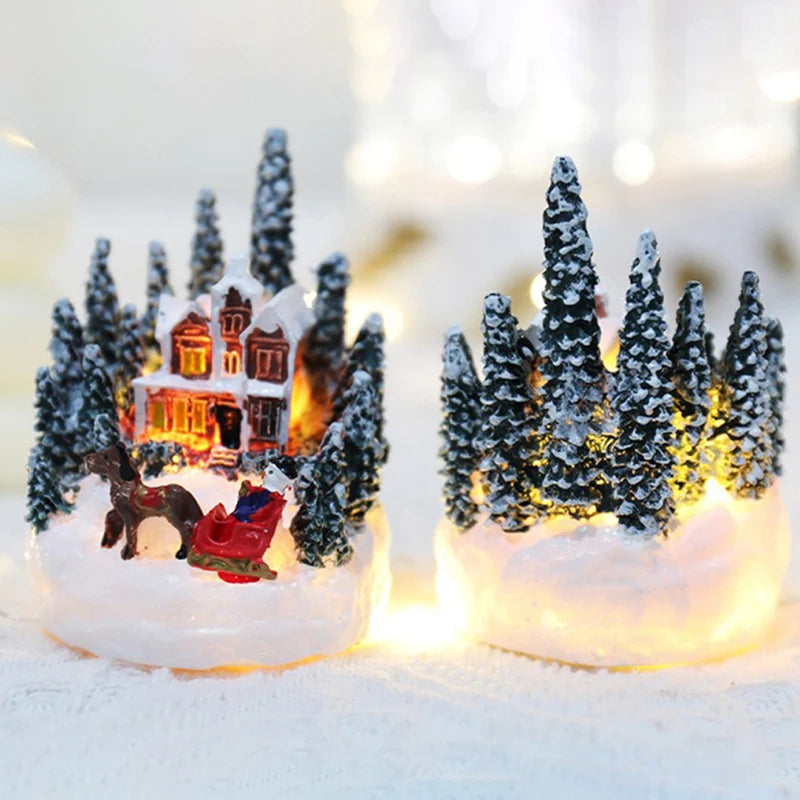 LED Christmas Miniature House Night Light – Festive Decor