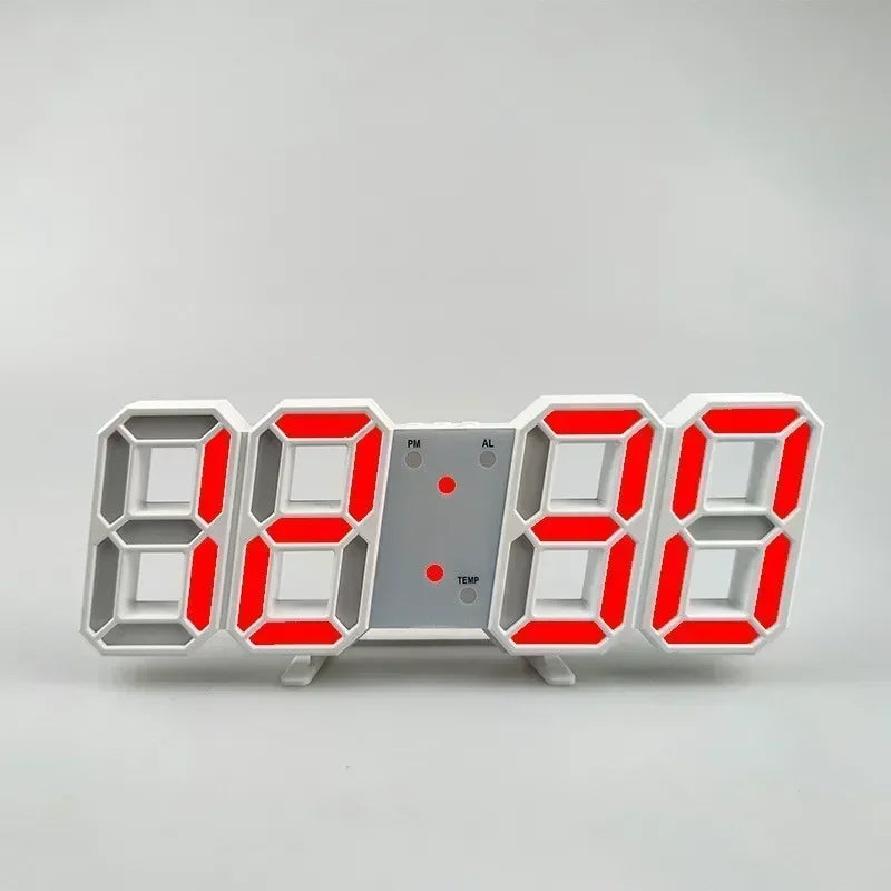 3D LED Digital Clock with Alarm, Date & Temperature Display