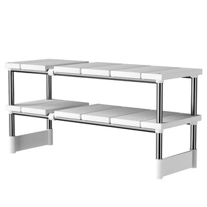 Adjustable Under-Sink Storage Rack – Expandable Cabinet Organizer
