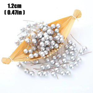 Mini Artificial Red Berries for Christmas Wreaths, DIY Floral Crafts & Home Decor