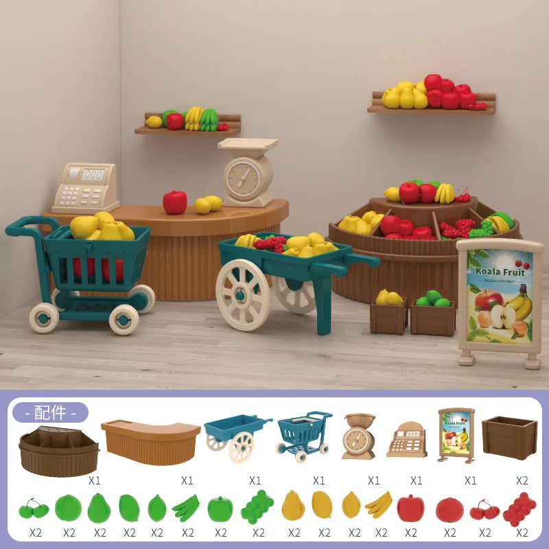 Mini Supermarket Dollhouse Toys for Kids | Educational Shopping Play Set