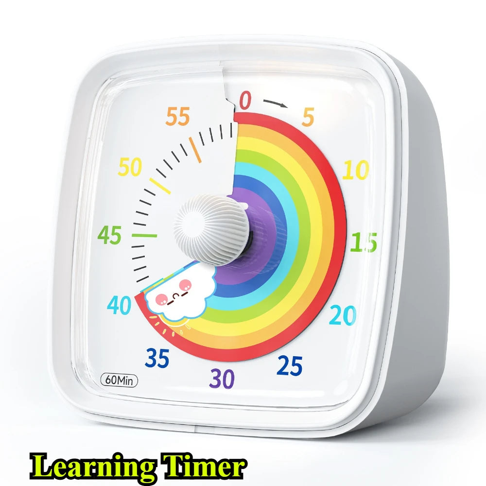 60-Minute Visual Timer – Silent Countdown Clock for Home, School & Classroom