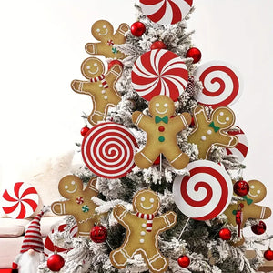 Red & White Peppermint Christmas Tree Toppers
