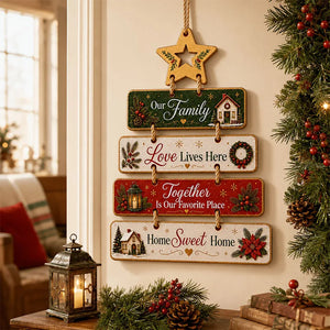Wooden Christmas Door Hanging Decor
