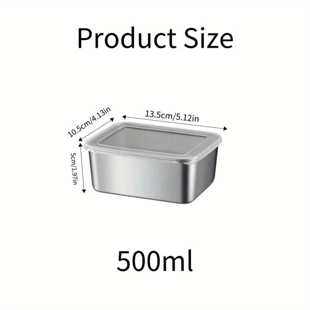 5-Piece Stainless Steel Food Storage Containers – Airtight Lunch Box Set