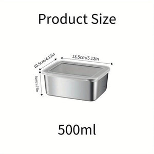 5-Piece Stainless Steel Food Storage Containers – Airtight Lunch Box Set