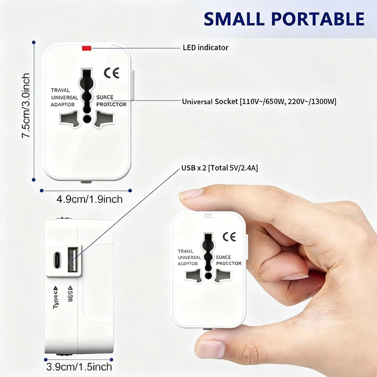 Universal Travel Adapter – EU, UK, US & AU Plug Converter