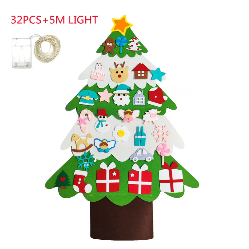 DIY Felt Christmas Tree Decoration, Santa Claus Ornaments & Kids Xmas Gifts
