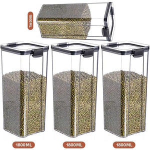 Stackable Plastic Food Storage Containers – Airtight Kitchen Jars