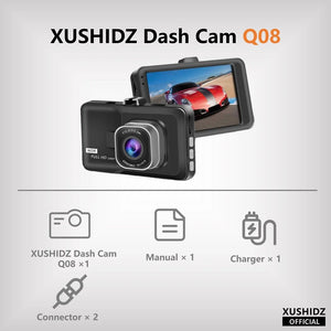 XUSHIDZ 1080P HD Car Dash Cam – Night Vision & Loop Recording