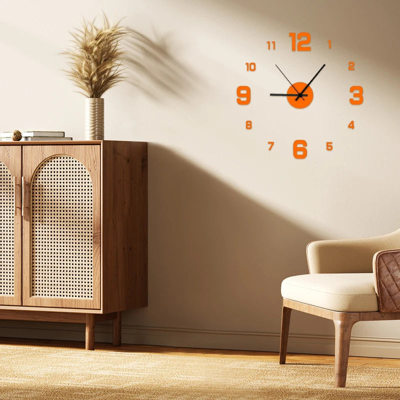 DIY Frameless Wall Clock Decal – Silent Modern Wall Decor