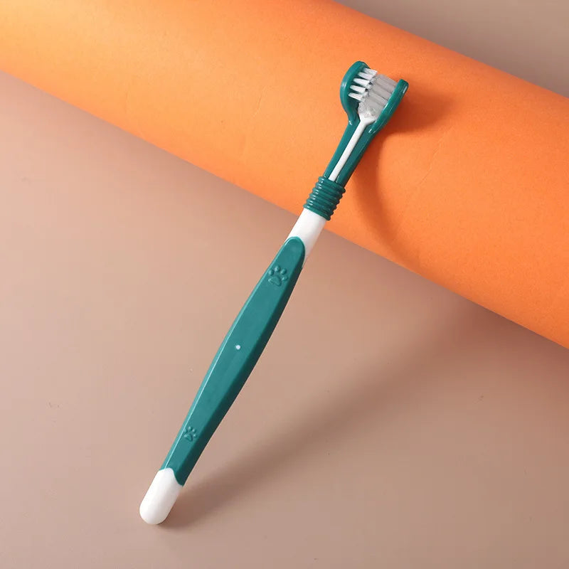 SEO Title: 3-Sided Pet Toothbrush for Dogs & Cats – Teeth Cleaning Tool