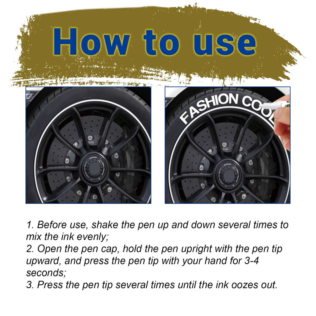 White Waterproof Tire Paint Marker Pen – Permanent Tyre Lettering