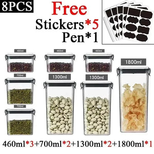 Stackable Plastic Food Storage Containers – Airtight Kitchen Jars