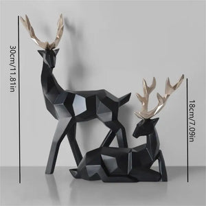Geometric Resin Deer Ornament – European Style Home Decor