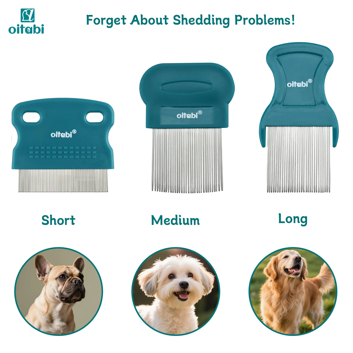 SEO Title: 3–6 Pcs Pet Grooming Comb Set – Stainless Steel Flea & Tear Stain Remover for Dogs & Cats