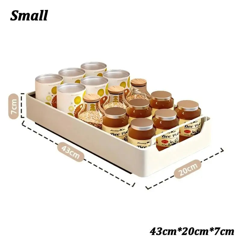 Pull-Out Kitchen Storage Rack with Sliding Rails – Metal Organizer