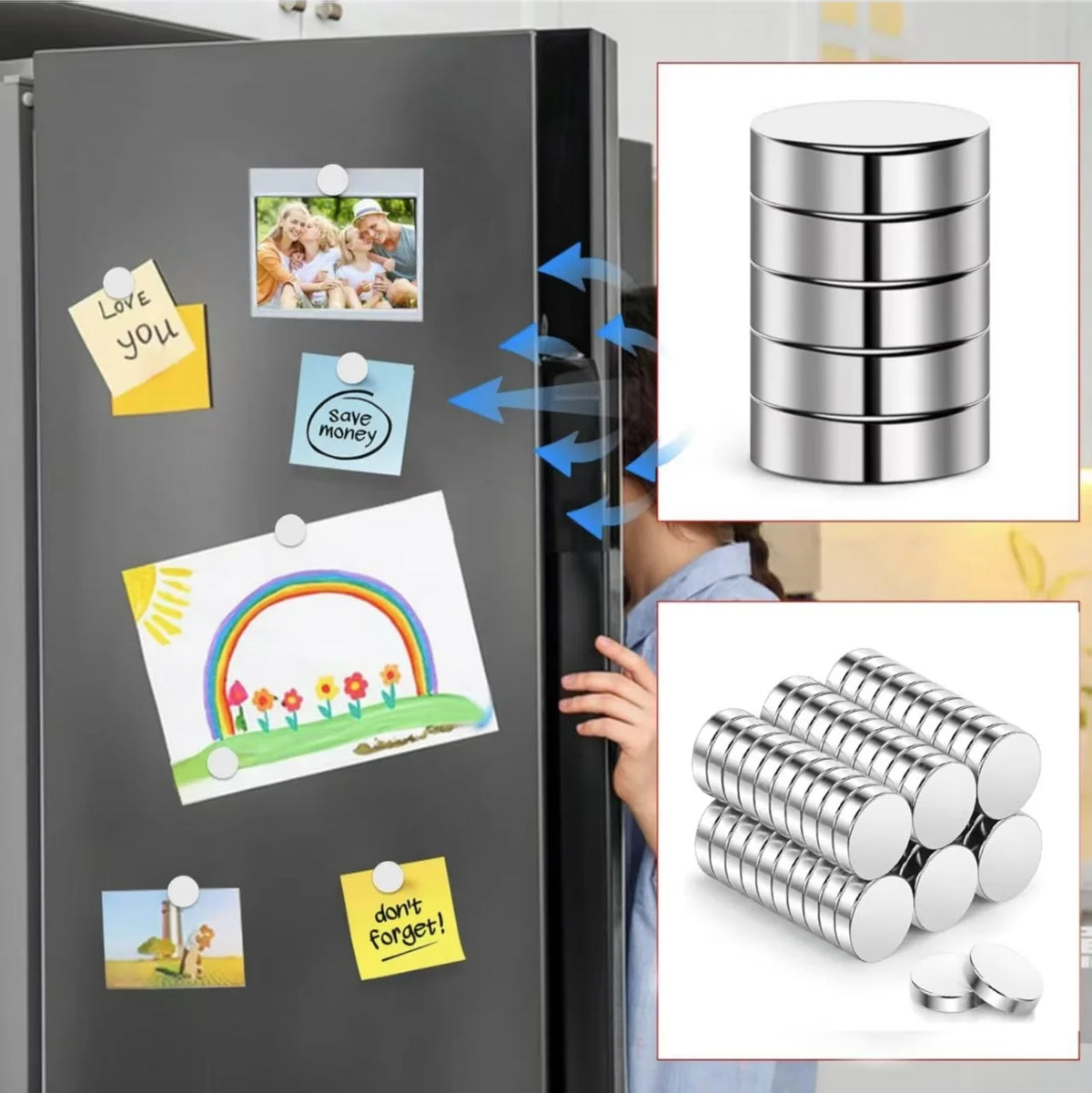 Round Magnetic Fridge Magnets for DIY, Crafts & Home Decor