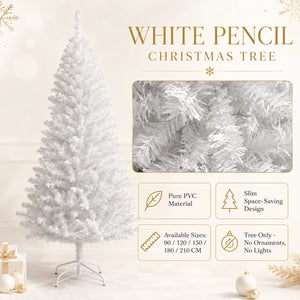 White Artificial Christmas Tree with Metal Stand