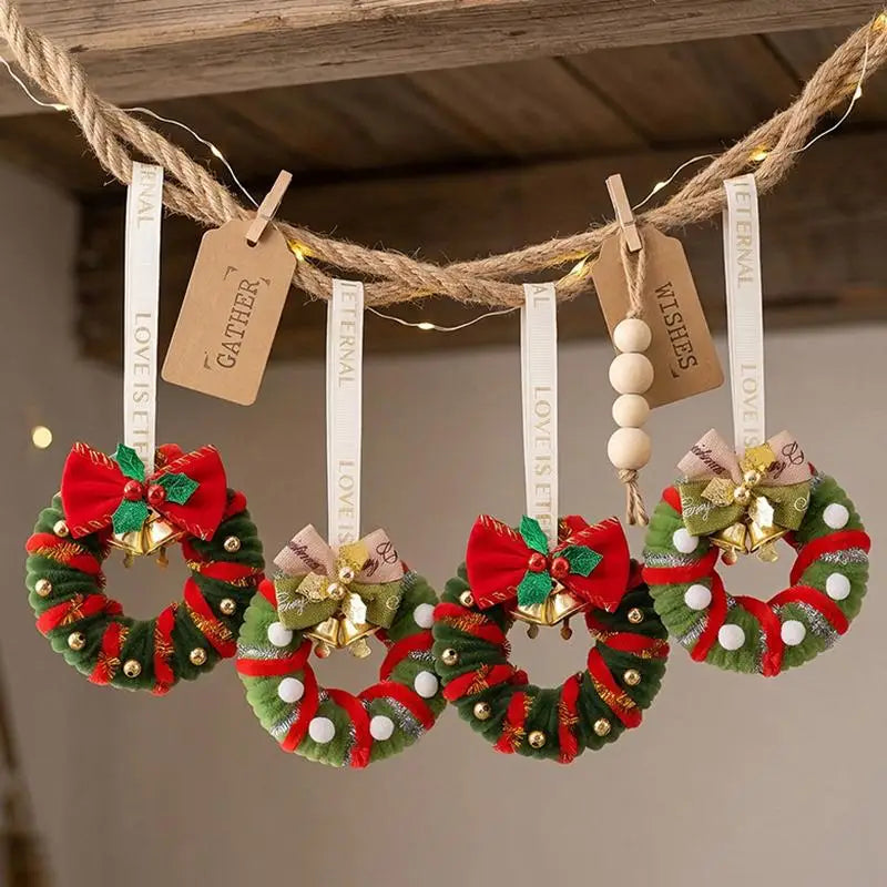 DIY Christmas Tree Ornaments with Pinecones & Mini Wreaths