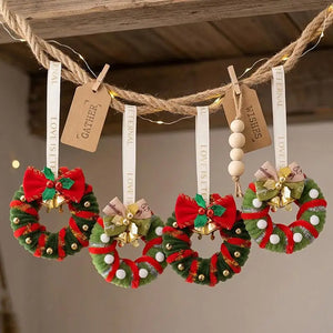 DIY Christmas Tree Ornaments with Pinecones & Mini Wreaths