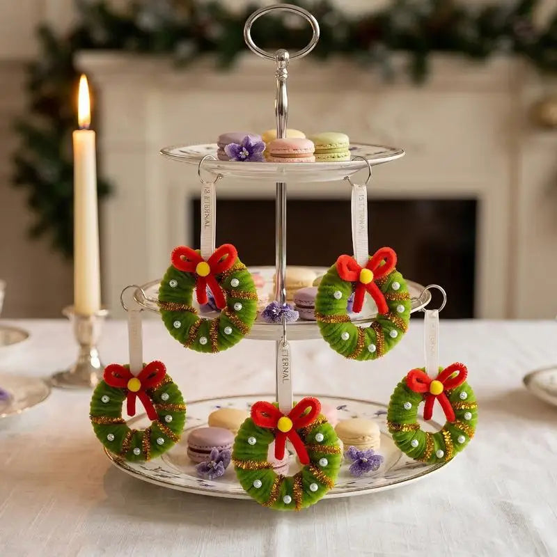 DIY Christmas Tree Ornaments with Pinecones & Mini Wreaths