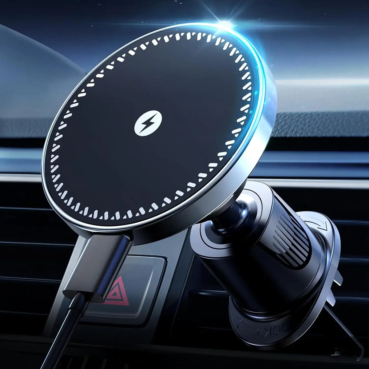 UYUXIO 15W Magnetic Wireless Car Charger & Air Vent Phone Holder for iPhone