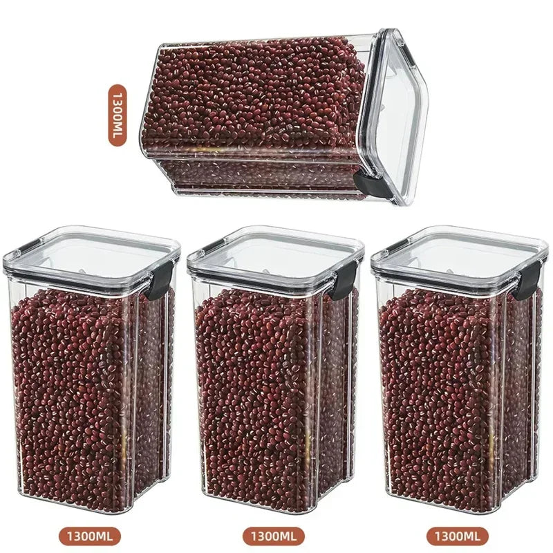 Stackable Plastic Food Storage Containers – Airtight Kitchen Jars