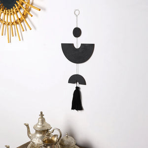 Boho Black Dream Catcher Wall Decor – Rustic Macrame Hanging