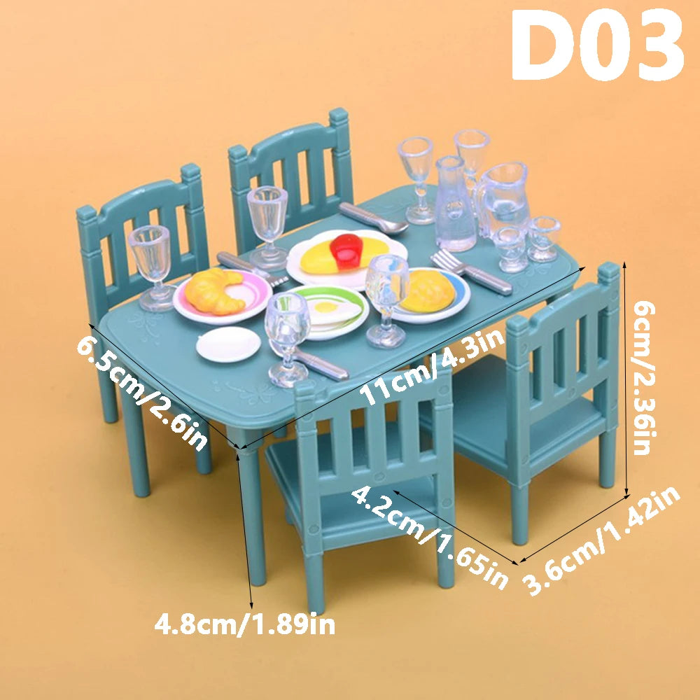 1:12 Miniature Dollhouse Furniture Set – Kitchen & Dining Accessories for Kids