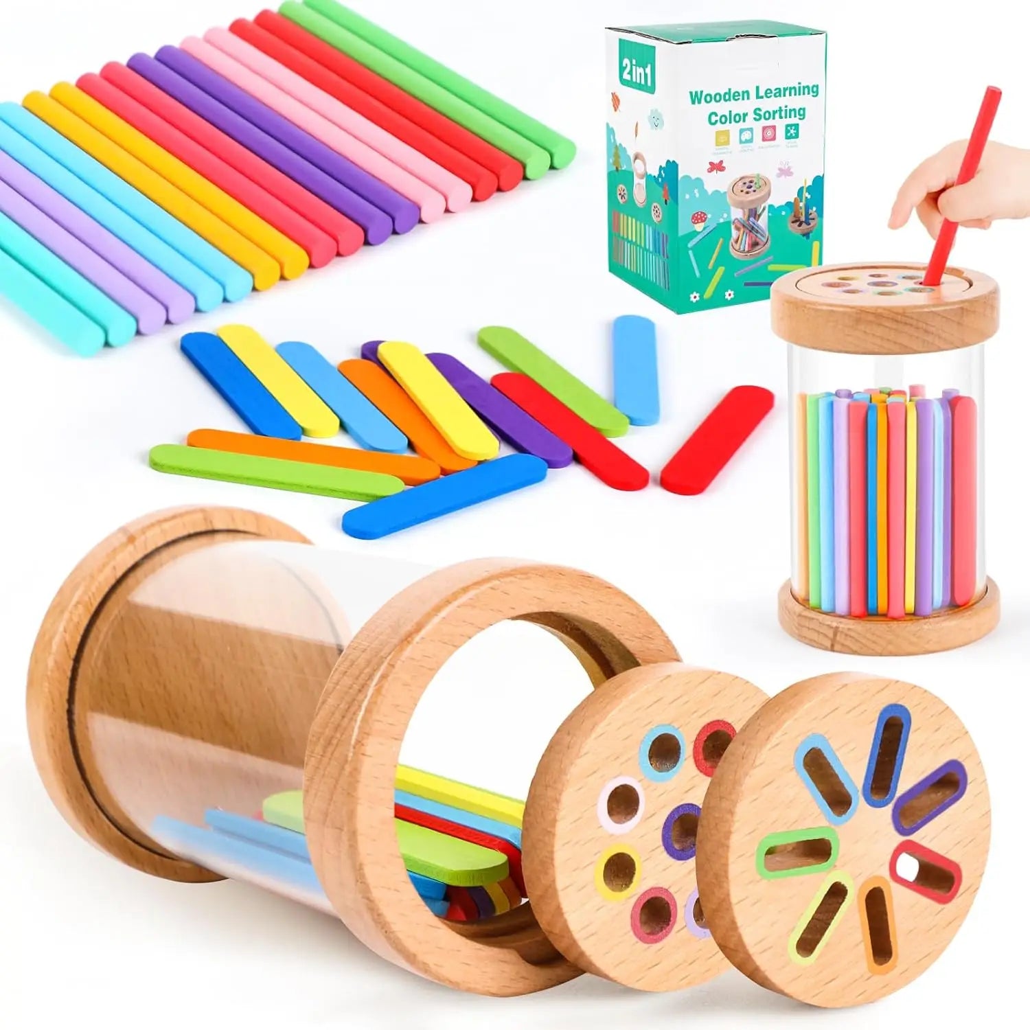 Montessori Wooden Color Sorting Toy for Toddlers | Ages 1–3