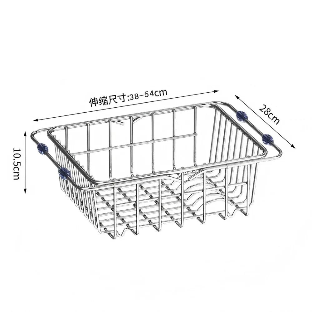 Stainless Steel Telescopic Sink Drain Rack Non-Slip Dish Drying Kitchen Bathroom Countertop Organizer Rack for Household UseStainless Steel Telescopic Sink Drain Rack Non-Slip Dish Drying Kitchen Bathroom Countertop Organizer Rack for Household Use