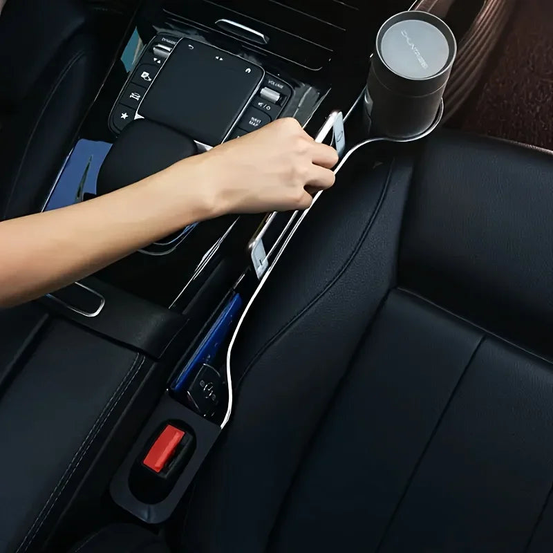 2Pcs Car Front & Rear Seat Cup Holders, Multi-Functional Storage Box