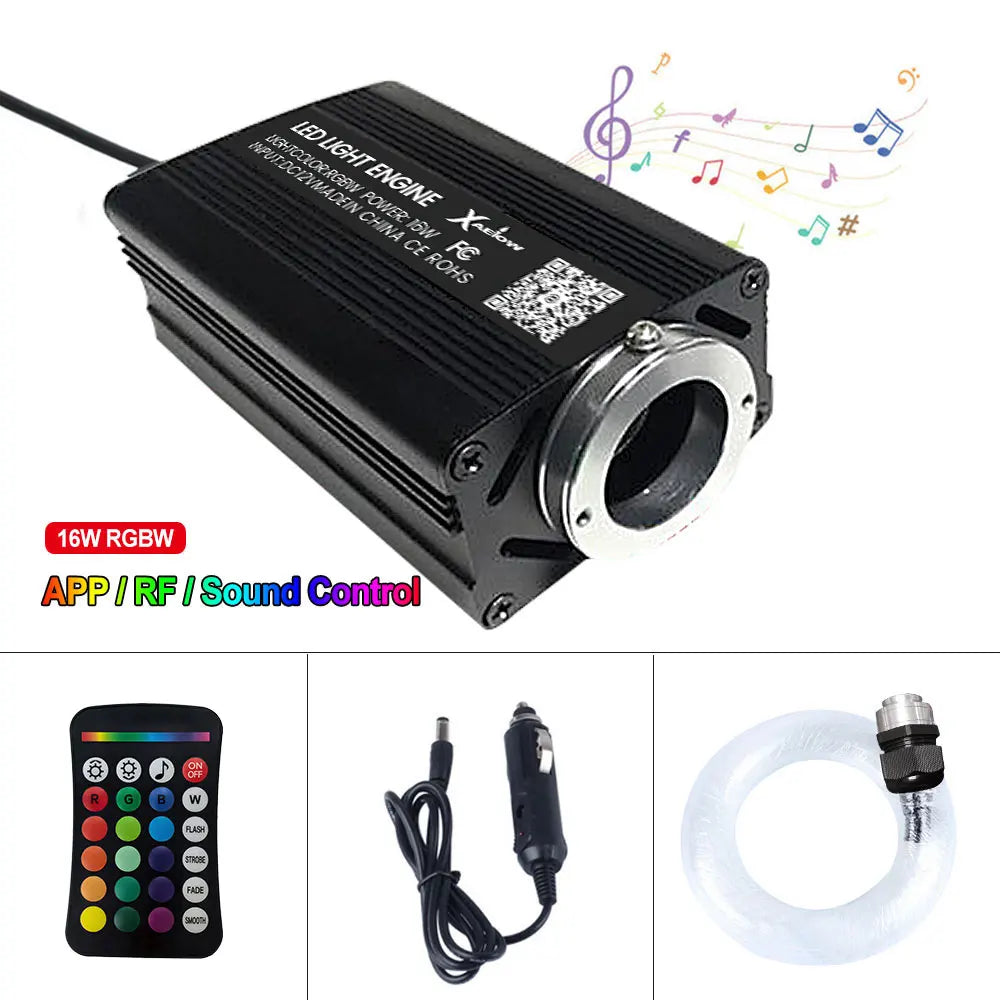 12W RGB Car Starry Sky Ceiling Lights – Fiber Optic Music Control