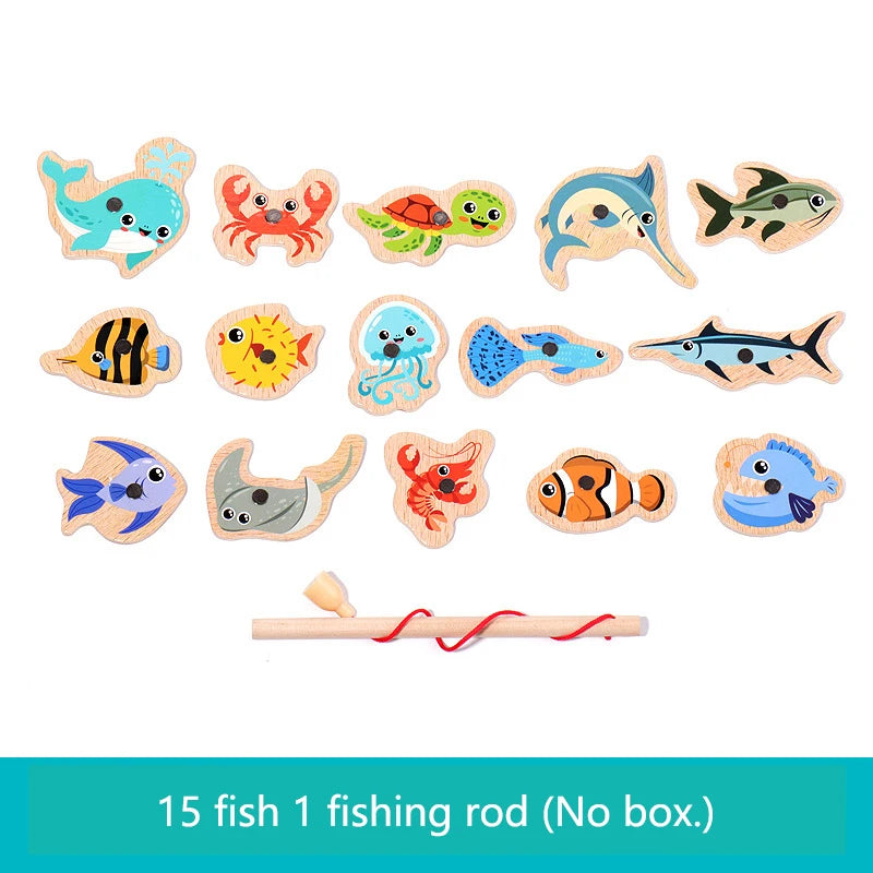 Wooden Magnetic Fishing Toy for Kids – Educational Fish Matching Game