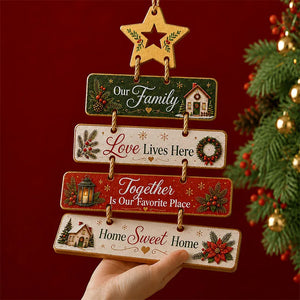 Wooden Christmas Door Hanging Decor