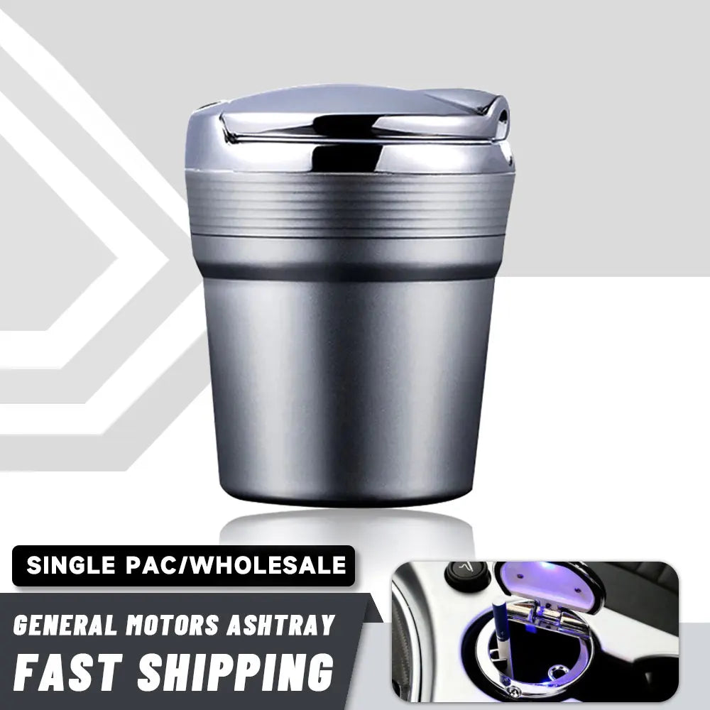 Universal Car Ashtray with LED Light – Covered Interior Accessory