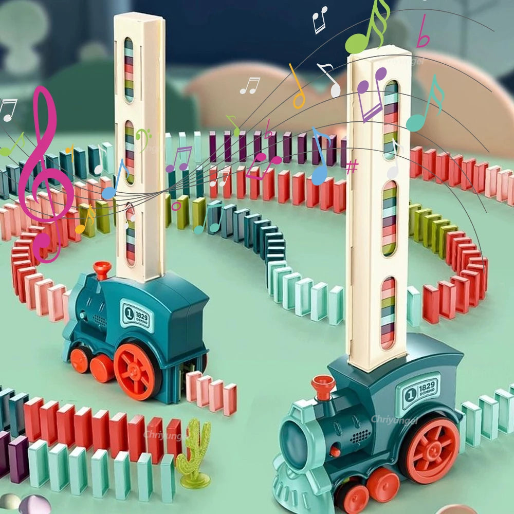 Automatic Domino Train Toy for Kids – Educational Building Set