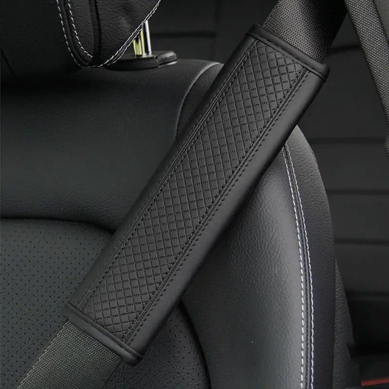 Car Seat Belt Shoulder Pads – PU Leather Breathable Safety Covers