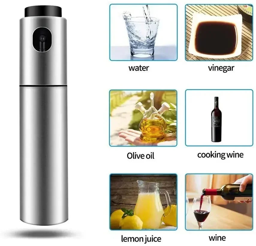 100ml Stainless Steel Olive Oil Sprayer & Dispenser Bottle