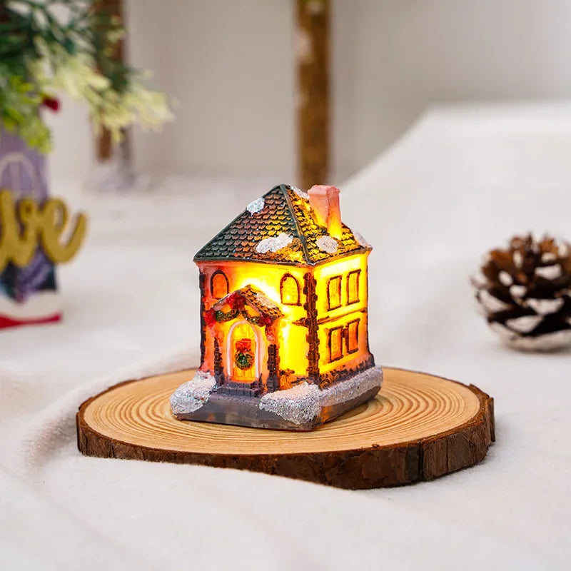 Glowing Resin Christmas House Decor