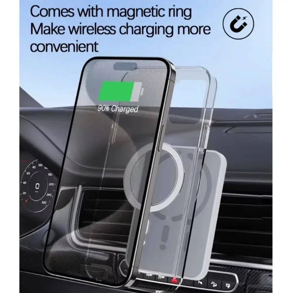 MagSafe Car Phone Holder with Wireless Charger – Magnetic Air Vent Mount