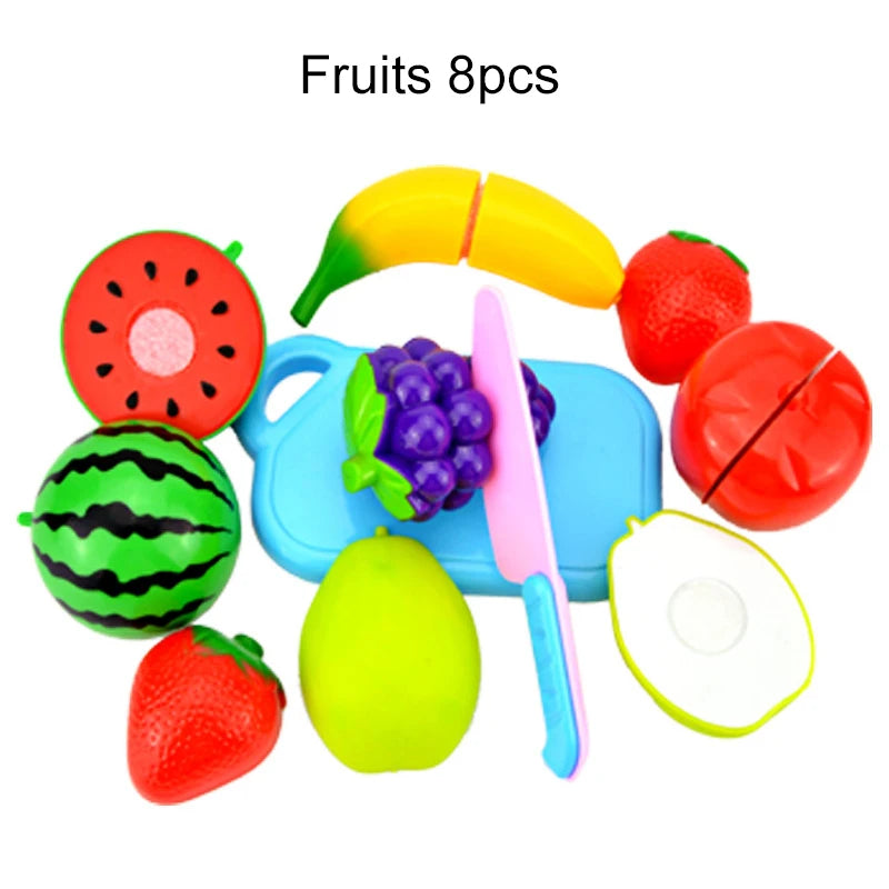 Kids Pretend Play Kitchen Toy Set | Cutting Food Toys for Children