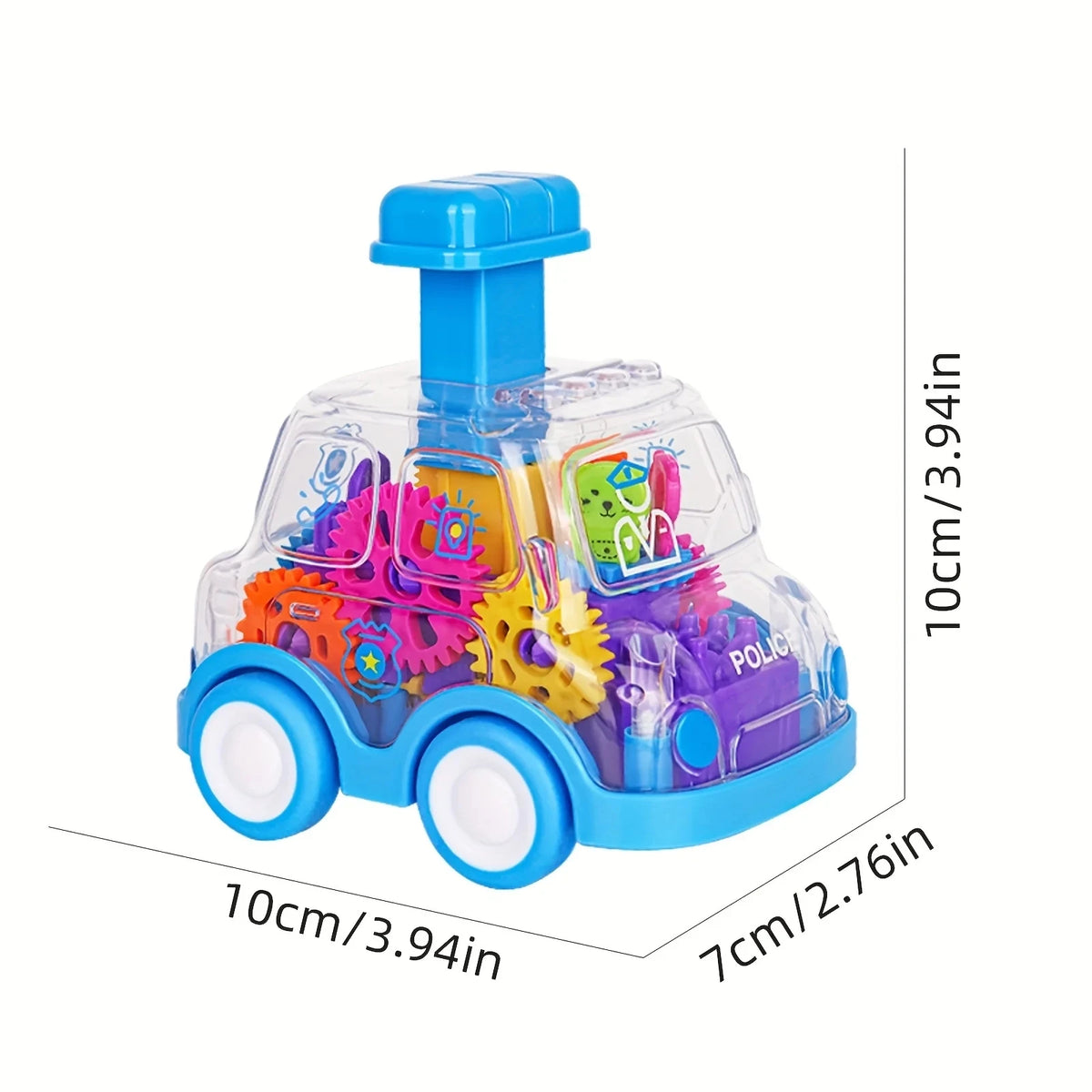 Baby Pull-Back Gear Car Toy | Cartoon Transparent Toy for Kids