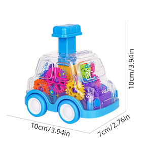 Baby Pull-Back Gear Car Toy | Cartoon Transparent Toy for Kids