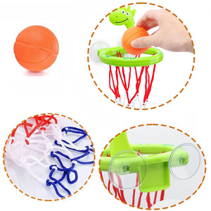 Writing  Baby Bath Basketball Hoop Toy Set with 3 Balls